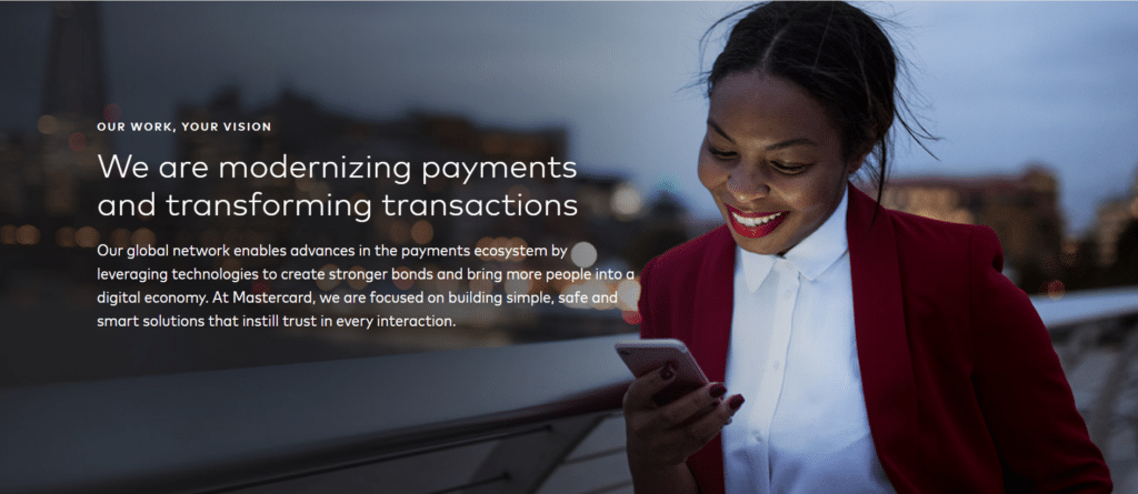 Image of MasterCard's Website 